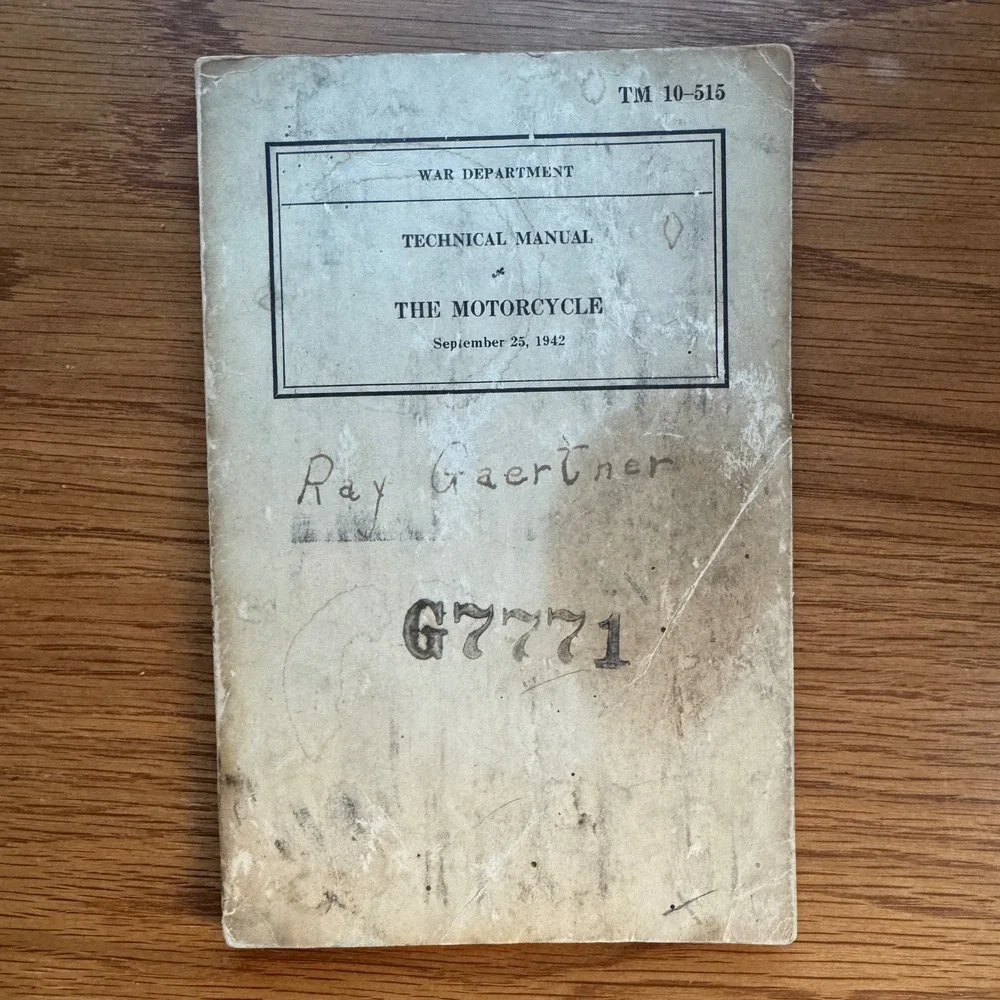 1942‎ TM 10-515 Motorcyle US Military Manual Harley Davidson Indian motorcycle